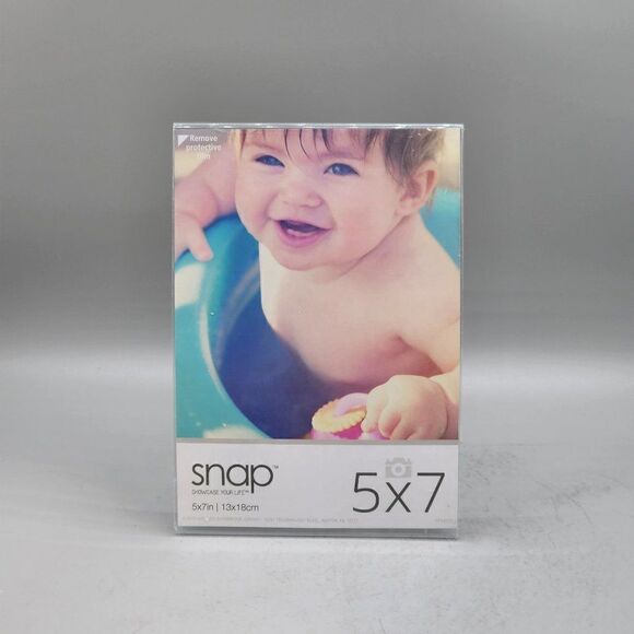 New 5x7 Inch Bent Clear Acrylic Picture Photo Frame, Vertical Table Top - Picture 1 of 4